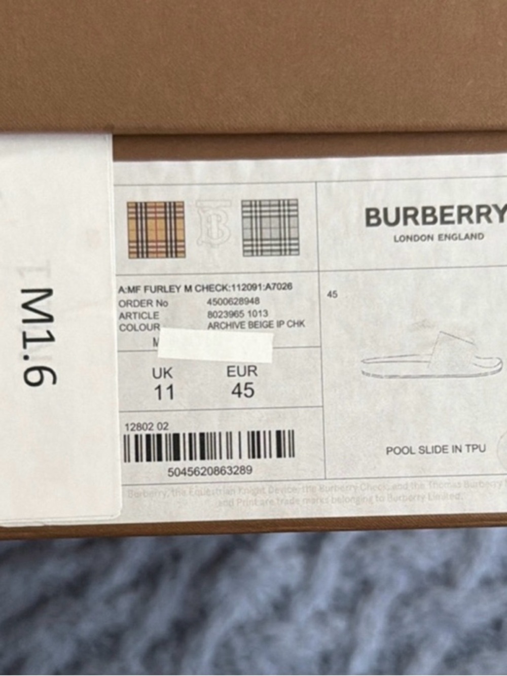 Burberry Brown and White Branded Packaging and Barcode Tag - Picture 7 of 7